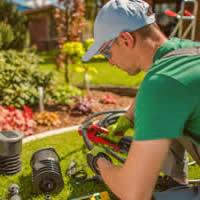 man doing landscaping